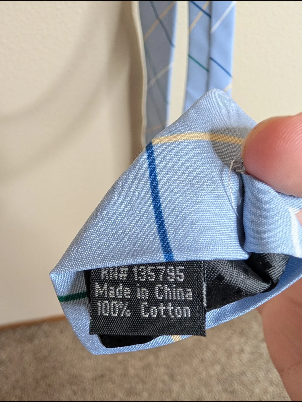 Skinny Tie Madness Cotton Tie‎ | Light Blue Plaid | Slim 2.5